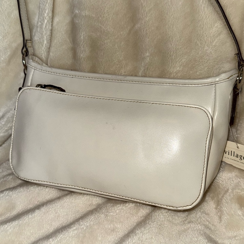 Vintage Villager Liz Claiborne Elegant Cream/White Shoulder Bag NWT